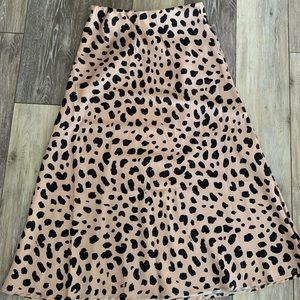 Cheetah print silk skirt